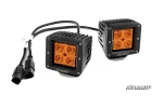 3 inch LED cube light, alternate studio angle showing the finned housing