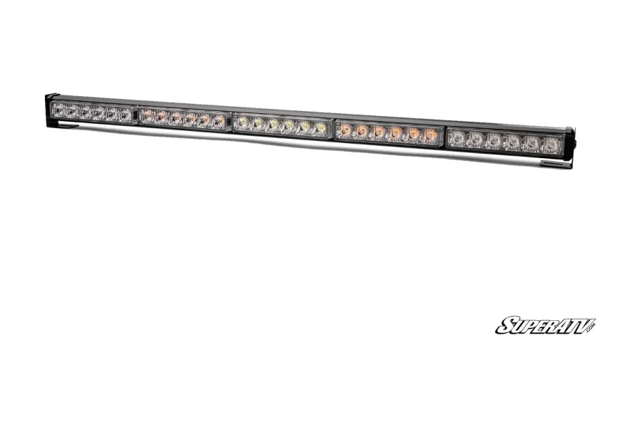 30 inch slim black chase light bar with five separate optic segments and low-profile end mounting brackets