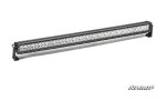 40 inch double row LED light bar with clear optics, a black housing and end mounting feet