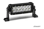6 inch double-row LED light bar with two rows of six clear reflector optics and black pivoting end brackets