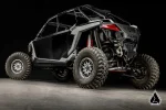 Rock sliders for the Polaris RZR Pro R 4 shown fitted to the machine, additional view