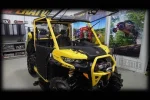 Can-Am Defender HD10 aluminum doors fitted to the machine, second in-use photo