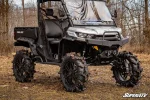 Additional installed view of the winch-ready front bumper on a Can-Am Defender