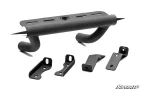 Can-Am Maverick R front bumper: black tube bar with polished pointed ends plus four mounting brackets