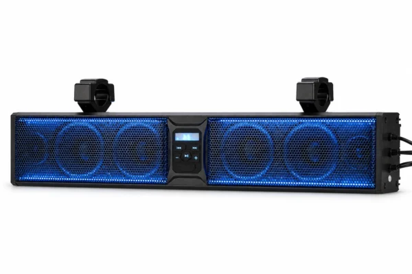 6 Speaker 26 Inch RGB Bluetooth Sound Bar for Can Am Maverick/X3/ Trail/ Defender/ Commander, shown on a plain background
