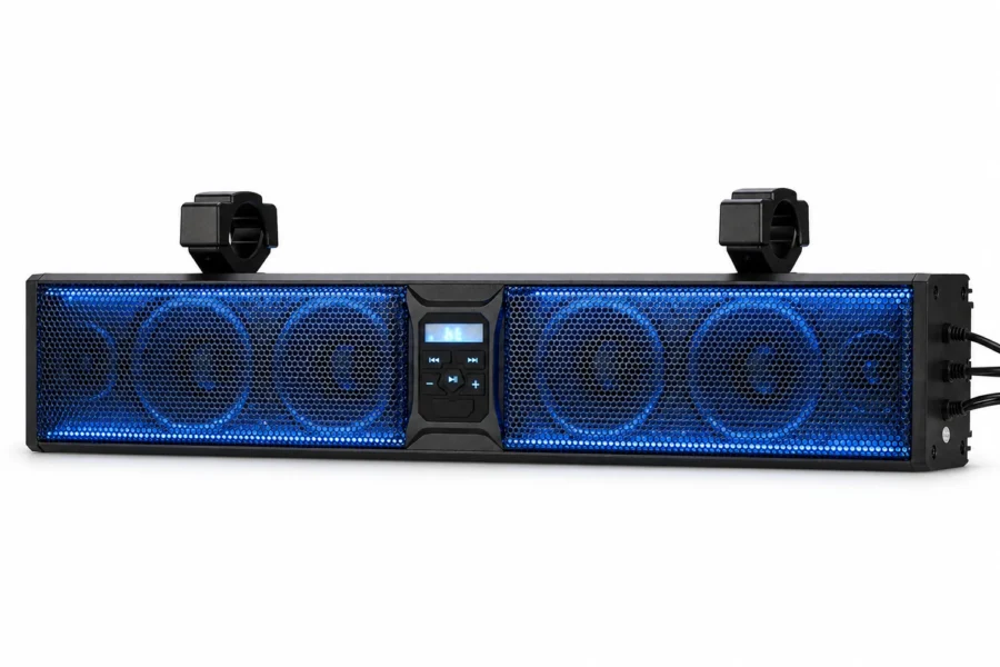 6 Speaker 26 Inch RGB Bluetooth Sound Bar for Can Am Maverick/X3/ Trail/ Defender/ Commander, shown on a plain background