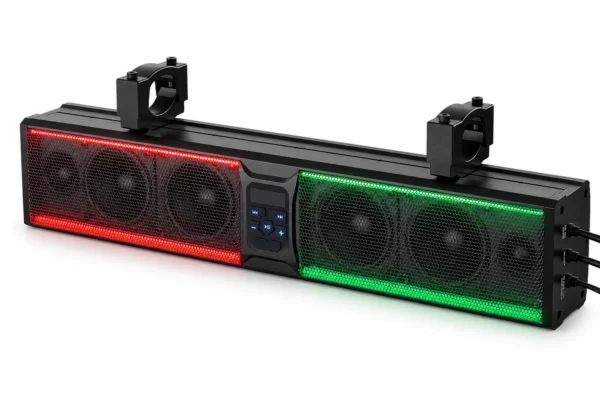 6 Speaker 26'' RGB Universal Sound Bar for Can Am Maverick X3/ RZR w/ 1.75''-2.25'' Roll Bar, shown on a plain background