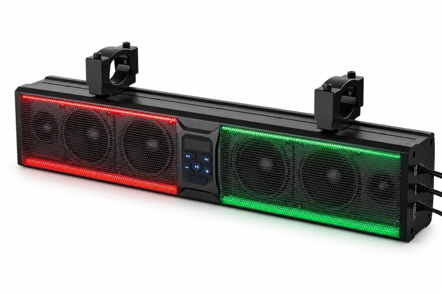 6 Speaker 26'' RGB Universal Sound Bar for Can Am Maverick X3/ RZR w/ 1.75''-2.25'' Roll Bar, shown on a plain background