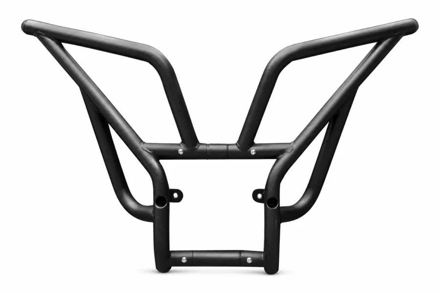 Kemimoto front bumper brush guard for the CFMoto ZForce 950, black steel tubing, shown on a plain background