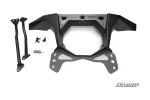 Can-Am Maverick R rear Volt bumper laid out with its support bars, corner brackets and bagged hardware kit