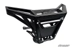Machined billet front winch bumper for Can-Am Maverick X3, black finish with polished accent edges and cutouts