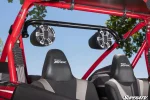 Weather-resistant UTV speaker pod, additional gallery view of the molded black enclosure and cage clamp