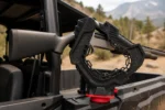 Ratcheting UTV Hunting Tool Rack, Adjustable Grip Mount For Polaris Ranger General, fitted to a Polaris Ranger
