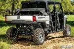Polaris Ranger XD 1500 bed rack, additional installed view of the slotted tray and rail mounts