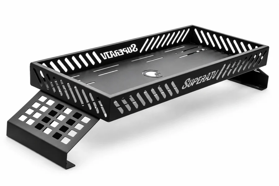 SuperATV Delta Bed Rack for Polaris Ranger XD 1500 isolated on a white background