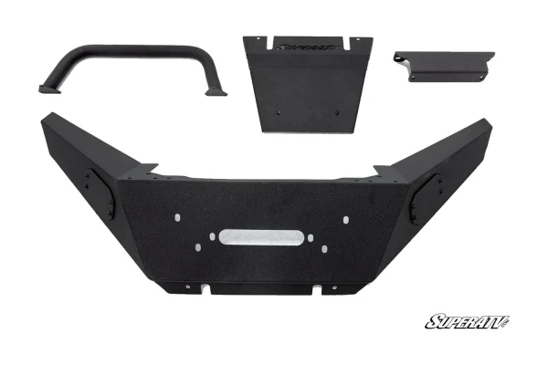 Polaris Ranger XP 1000 winch-ready bumper with bull bar, shown with skid section and mounting bracket