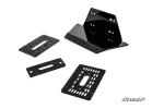 Polaris Ranger XP 570 winch mounting plate, alternate studio angle of the black formed bracket