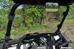 Polaris RZR full windshield, further view of the clear panel clamped to the front of the cage