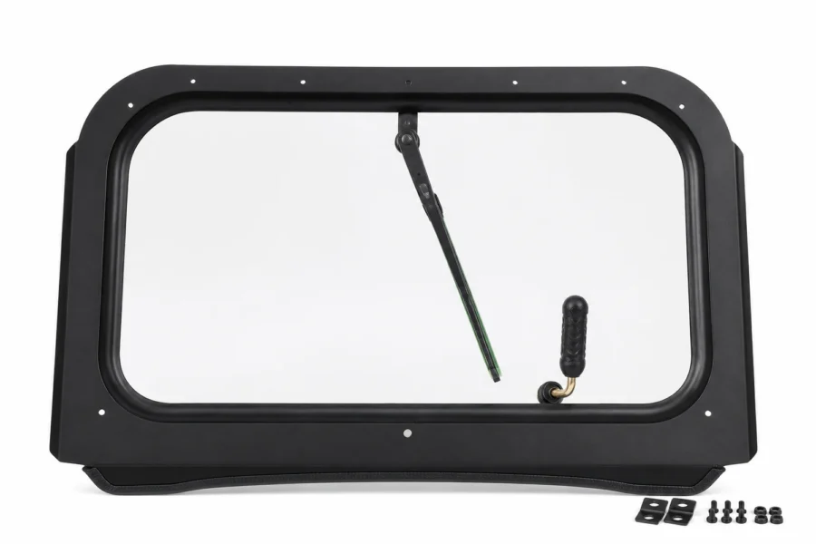 Full Front Windshield with Manual Wiper for Polaris RZR 570/800/XP 900 (2008-2014), shown on a plain background