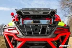 Polaris RZR Pro R cargo rack, additional installed view of the punched deck and crossbar