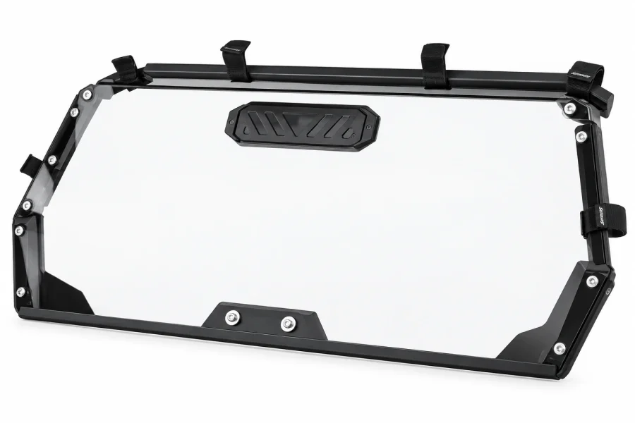 Vented Rear Windshield for Polaris RZR Pro XP isolated on a white background