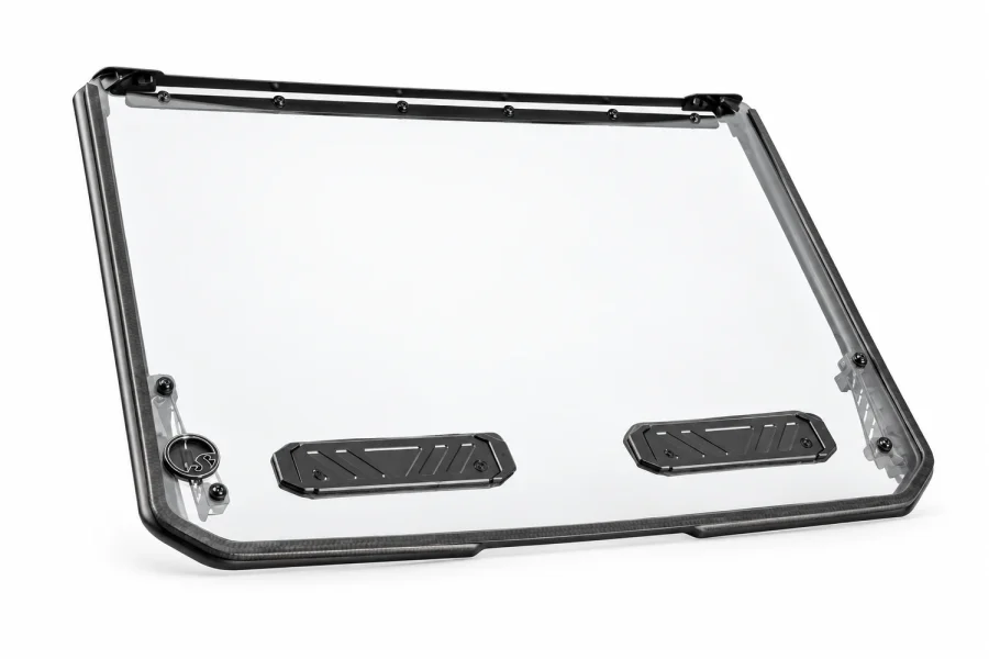 Vented Full Windshield for Polaris RZR PRO XP isolated on a white background