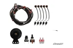 Plug and play turn signal kit for the Polaris RZR S 1000, alternate studio angle of the kit contents