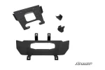 Four-piece black steel winch mount plate kit for Polaris RZR Trail S 1000 with upper plate, lower panel and brackets