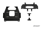 Polaris RZR Trail S 900 winch mounting plate, alternate studio view of the steel plate and fairlead opening