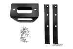 Boxed black steel winch mount bracket for Polaris RZR 800 with two long support arms and bagged hardware