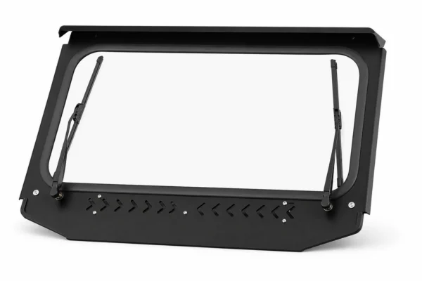 UTV Vented Front Glass Windshield with 2 Manual Wipers, Scratch-Resistant for Polaris RZR XP 1000 / XP S 1000 / XP 4 1000 2024-2026, shown on a plain background