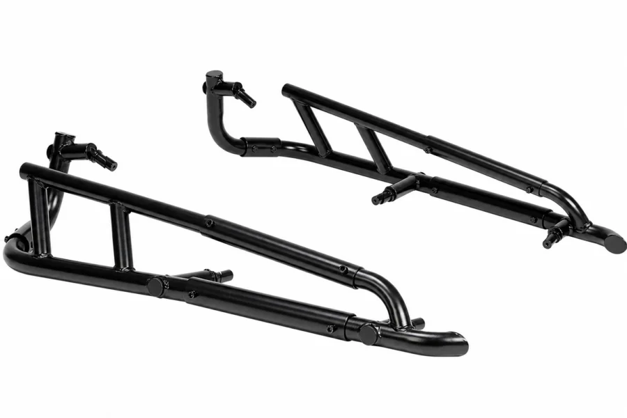 Heavy Duty Steel Nerf Bars Rock Sliders for Polaris RZR XP 1000/ XP 4 1000 2024-2025, 2-Seat, shown on a plain background