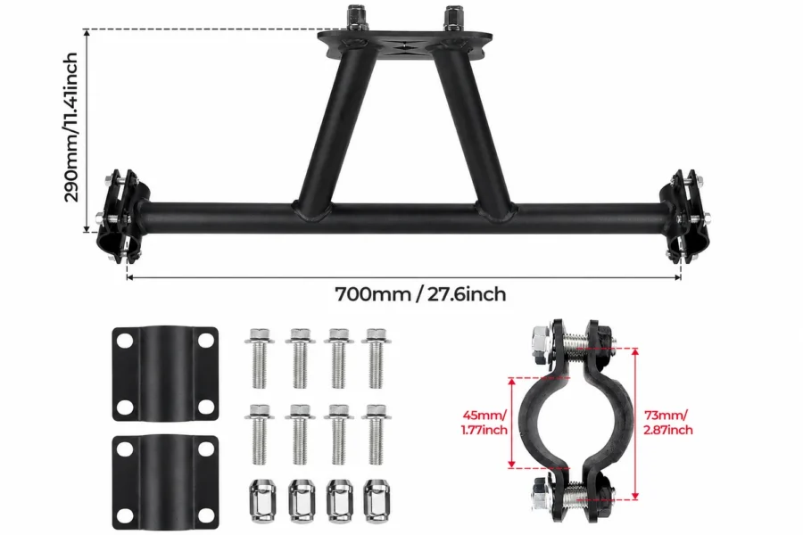 Spare Tire Carrier Mount for Polaris RZR XP 1000/4 1000 /Turbo, shown on a plain background
