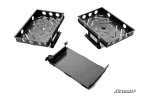 Rear seat cargo rack for Polaris RZR XP 4 Turbo, alternate studio view of the metal deck and side rails