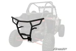 Black tube rear bumper mounted on a Polaris RZR XP Turbo, wrapping the rear fascia top and bottom