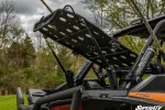 Polaris RZR XP Turbo S cargo rack, additional installed view of the deck and sliding rails