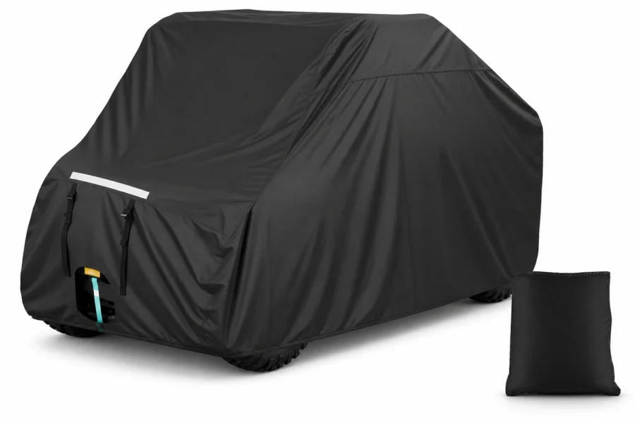 UTV 4-Seater Trailerable Cover for Can-Am Defender Maverick R Polaris RZR Ranger, 148" x 69" x 71", shown on a plain background