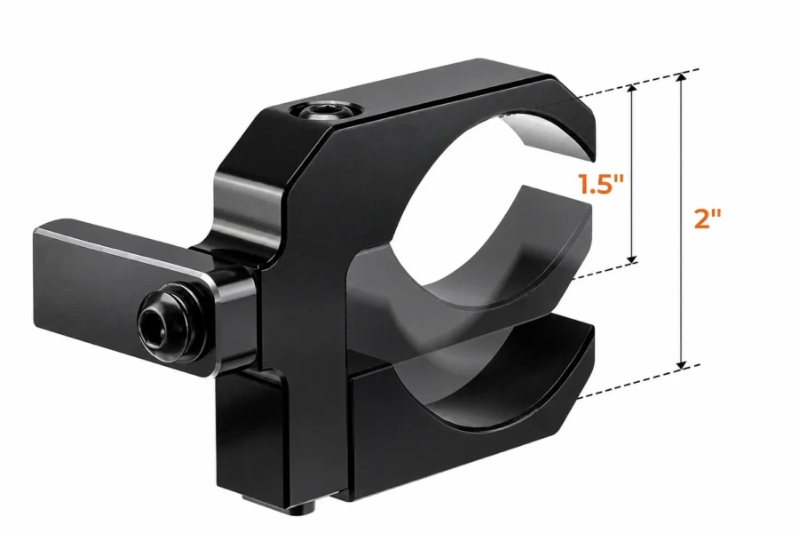 Aluminum UTV Whip Light Mount for 1.5 to 2" Roll Cage, shown on a plain background