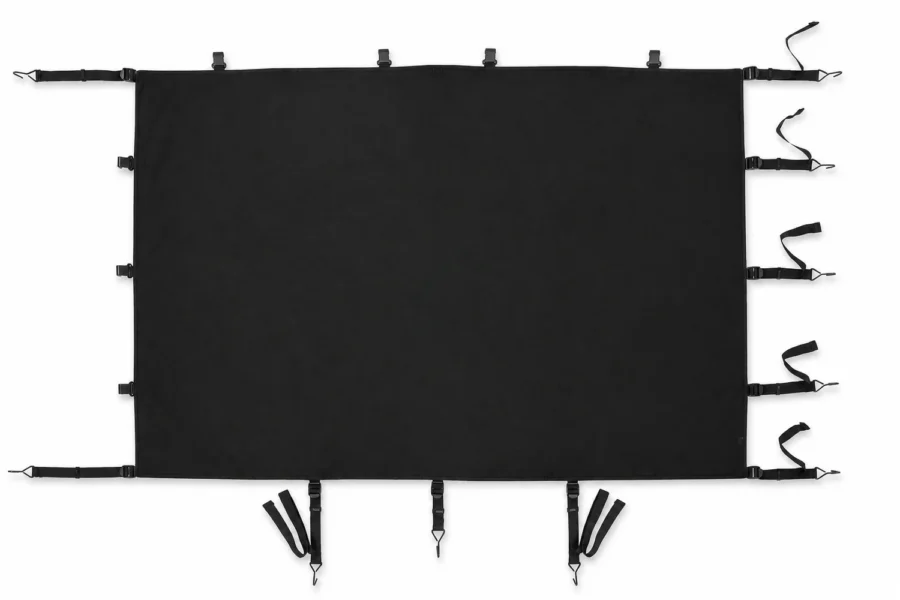 Stretchable Cargo Bed Net for Can-Am Defender / Polaris Ranger General, shown on a plain background