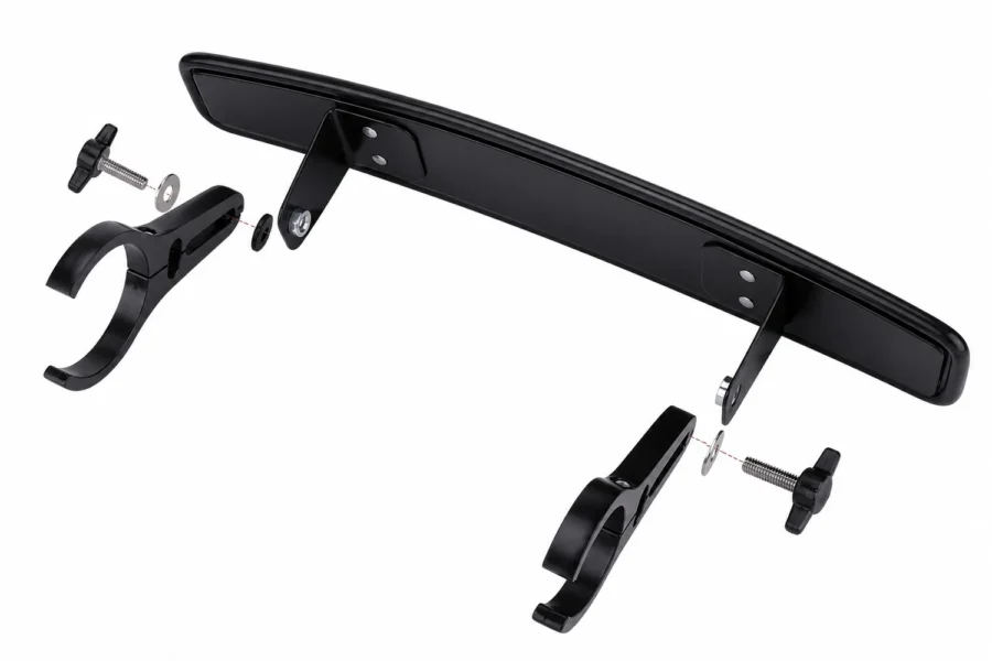 15" UTV Race Convex Center Mirror with 3/4 1.75" or 2" Clamps, shown on a plain background