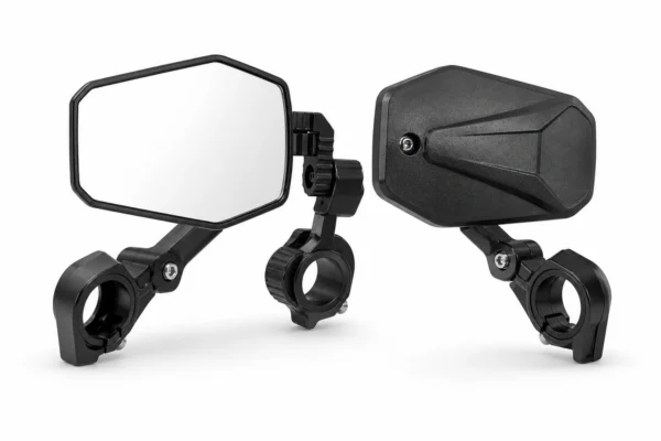 UTV Side Mirrors Fit 1.65"-2" Roll bar for RZR/ X3/ Pioneer/ Talon/ Kawasaki/ CFMOTO (1 pair), shown on a plain background