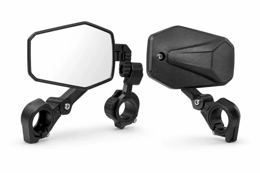 UTV Side Mirrors Fit 1.65"-2" Roll bar for RZR/ X3/ Pioneer/ Talon/ Kawasaki/ CFMOTO (1 pair), shown on a plain background
