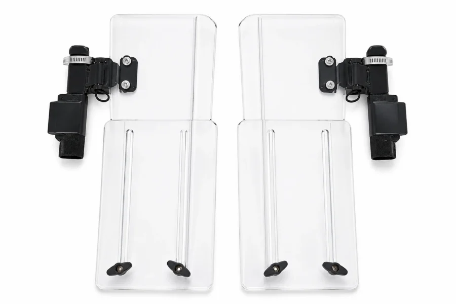 2PCS UTV Side Wind Deflectors for Can-Am / Polaris fit 1.5-2.2 inch Roll Bar, shown on a plain background