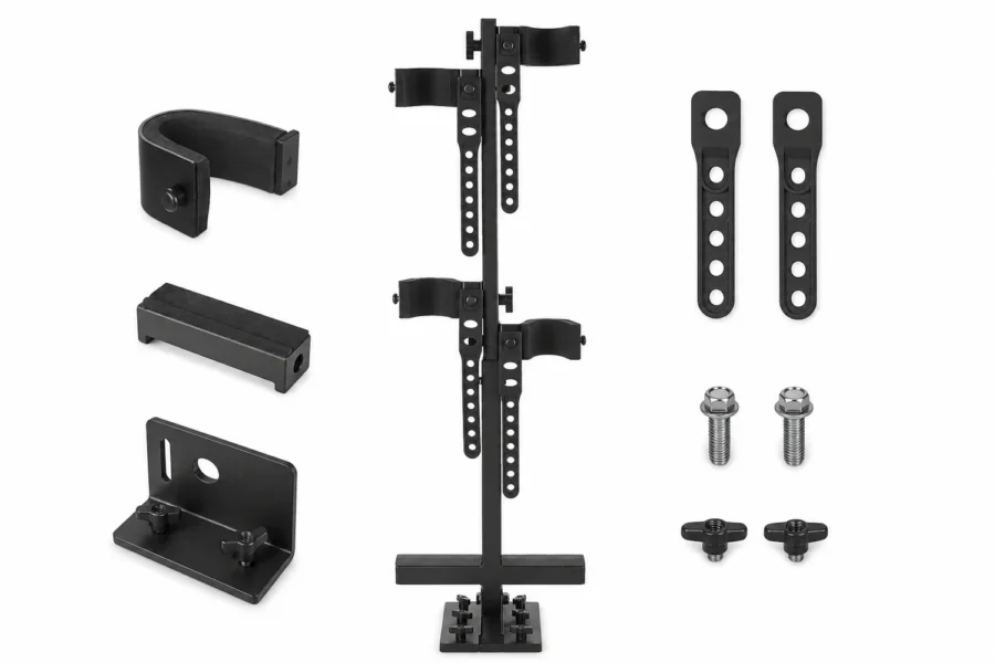 UTV Shotgun Holder, Floor Vertical Mount Holder, shown on a plain background