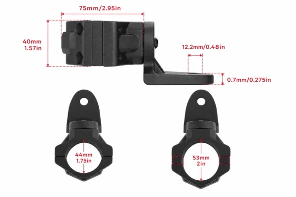 UTV Whip Light Mount for 1.75''-2'' Roll Bar Cage, shown on a plain background