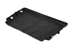Black Tusk molded bed mat shown at an angle, isolated, showing its shaped edges and tie down cutouts