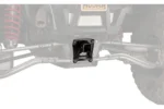Tusk receiver hitch mounted under the rear frame of a greyed-out UTV
