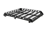 Black Tusk adventure UTV roof rack, three-quarter view, isolated on white