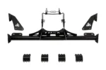 Tusk carrier laid out with its side brackets and four roll cage clamps, isolated