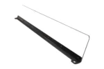 Tusk clear wind deflector isolated at a three-quarter angle showing the black mount base